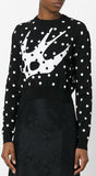 Swallow Print Knit Sweater