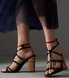 Vintage Check and Patent Leather Sandals
