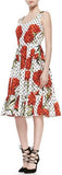 *Extended Sizes* Carnation & Polka Dot Print Dress