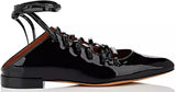 Showline Patent Leather Lace-Up Ballet Flats | DESIGNER INSPIRED FASHIONS