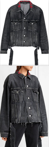 Oversized Embroidered Denim Jacket | DESIGNER INSPIRED FASHIONS