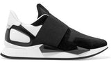 Runner Elastic Leather and Suede-Paneled Sneakers