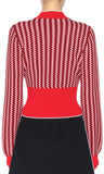Cropped Knit Jacket, Red