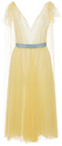 Tulle Pois Plisse Midi Dress