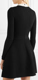 Appliqu̩d Point D'esprit-Paneled Ribbed-Knit Mini Dress