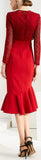 Ruffled Red Midi Dress