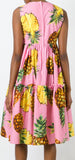 *Extended Sizes* Pineapple Print Dress, Pink