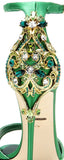 Embellished Satin Sandals - Black or Green