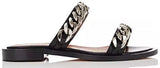 Chain-Embellished Leather Slide Sandals | DESIGNER INSPIRED FASHIONS