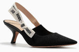J'Adior Slingback in Black Technical Fabric
