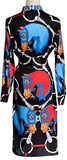Horse and Horsebit Print Shirt-Dress