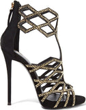 Geometric Laser-Cut Embellished Sandals