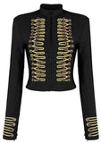 Black Stretch Military Jacket