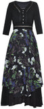 Floral Overlay V-Neck Dress