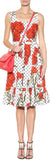 *Extended Sizes* Carnation & Polka Dot Print Dress