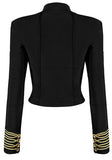 Black Stretch Military Jacket