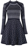 Black Studded A-Line Mini Skater Dress