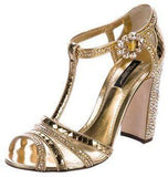 Jewel Embellished Metallic Sandals