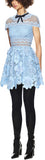 3d Floral Mesh Panelled Mini Dress
