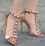 Leather Bomb Sandals - Rose Gold, Gold or Beige | DESIGNER INSPIRED FASHIONS