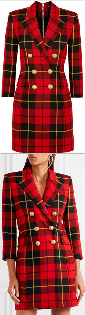 Tartan Wool Mini Dress