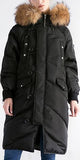 Fur-Hooded Puffer Coat - Black or White