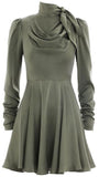 Scarf Swing Dress, Olive Green