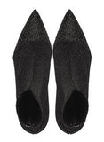 Lurex Knit Booties with Glitter Toecap - Grey or Black