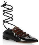 Showline Patent Leather Lace-Up Ballet Flats | DESIGNER INSPIRED FASHIONS