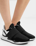 Runner Elastic Leather and Suede-Paneled Sneakers