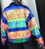 Sequin-Embellished Denim Jacket