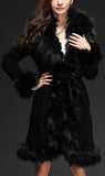Fox Fur Suede Coat, Black