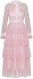 Ruffle Tiered Mesh Gown