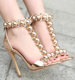 Leather Bomb Sandals - Rose Gold, Gold or Beige | DESIGNER INSPIRED FASHIONS