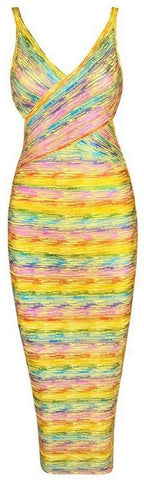 Multicolored Foil Bandage Dress