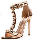 Leather Bomb Sandals - Rose Gold, Gold or Beige | DESIGNER INSPIRED FASHIONS