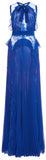 Blue Sleeveless Pleated Gown
