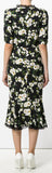 Floral Print Silk Dress with Lace Dress