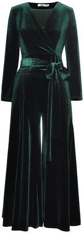 Velvet Top & Wide Leg Pant Set