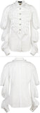 Crystal-Button-Embellished Ruffled Shirt