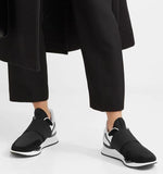 Runner Elastic Leather and Suede-Paneled Sneakers