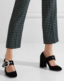 Imitation Pearl Buckle Pump, Black