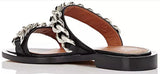Chain-Embellished Leather Slide Sandals | DESIGNER INSPIRED FASHIONS