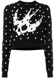 Swallow Print Knit Sweater