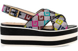 Velvet G Lurex Crossover Platform Sandals