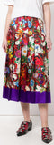 Floral and Tiger Print Pleated Skirt | DESIGNER INSPIRED FASHIONS