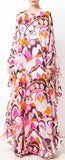 Ruffed Printed Georgette Maxi Dress