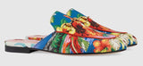 Princetown Hawaiian Print Satin Slipper
