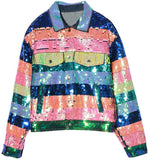 Sequin-Embellished Denim Jacket