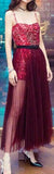 Red Sequin Mini-Dress with Tulle Skirt